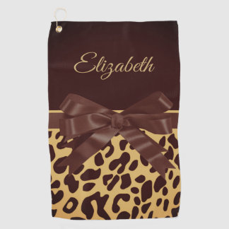 Serviette De Golf Bow noir imprimé Leopar