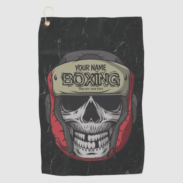 Serviette De Golf Boxer Fight Club Skeleton Boxer Gym (Devant)