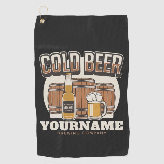 Serviette De Golf Brasserie en chêne froid personnalisée Brasserie e (Devant)