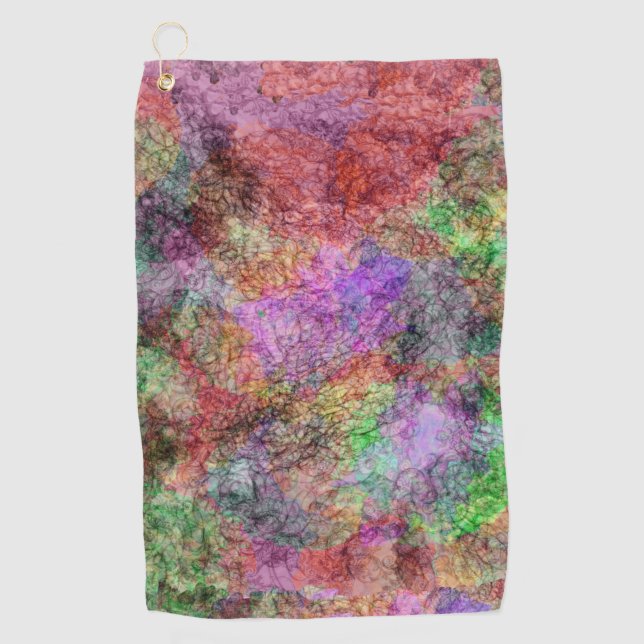 Serviette De Golf Brillants de violets verts rose gris couleurs (Devant)