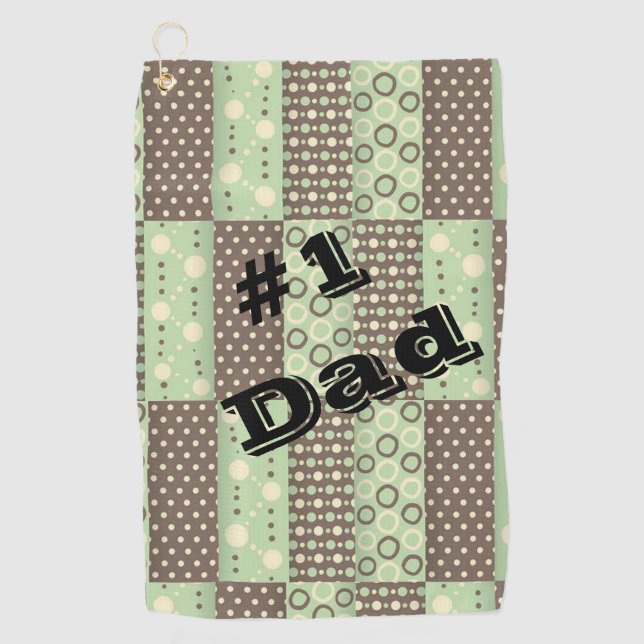 Serviette de golf Brown vert #1 Papa (Devant)