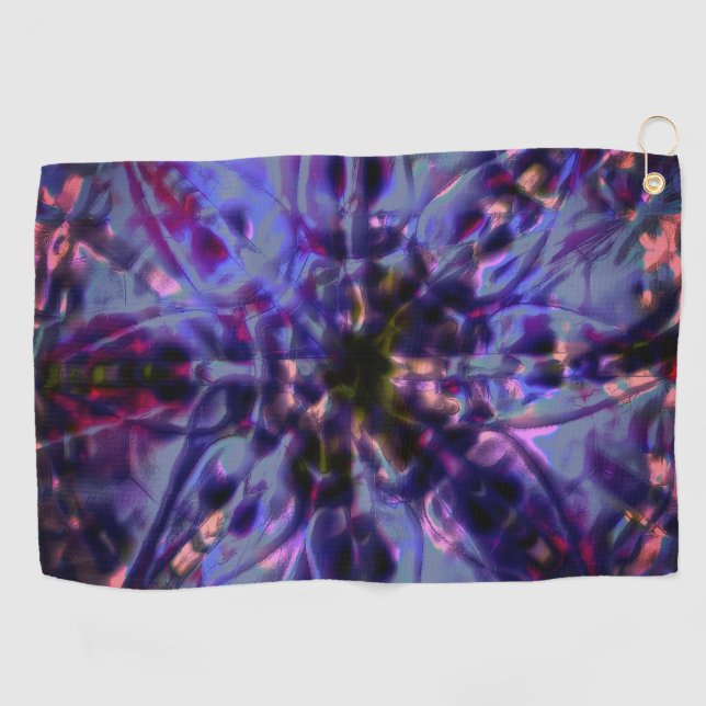 Serviette De Golf Brûlé texture rugueuse violet foncé à violet taché (Horizontal)