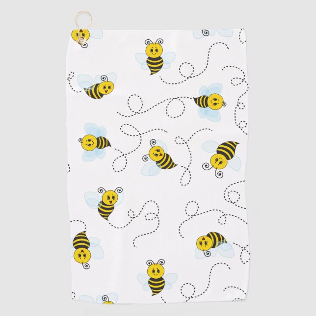 Serviette De Golf Bumblebee volant Jaune Noir Bumble Bee (Devant)