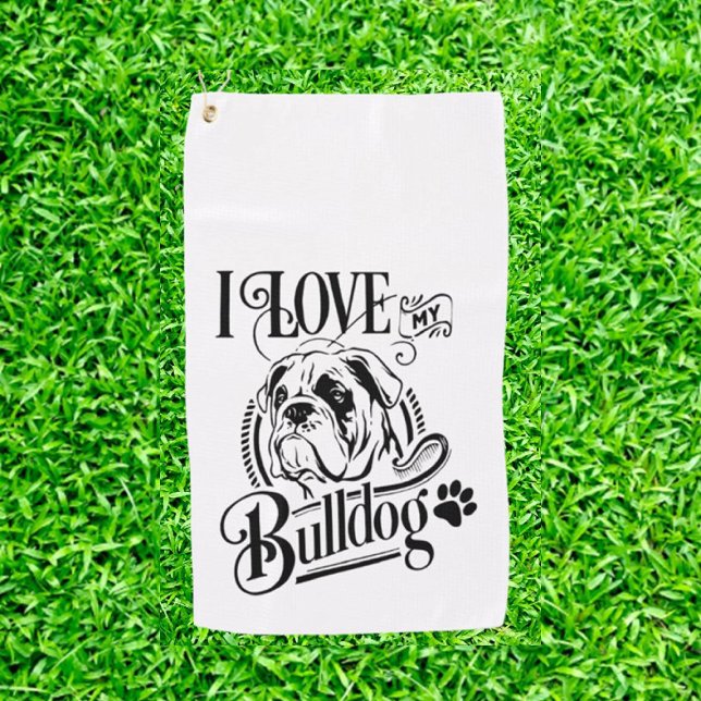 Serviette De Golf Cadeau Bulldog (I Love My Bulldog Golf: Perfect Gear for Bulldog Fans!)