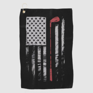 Serviette De Golf Cadeau de club de golf de drapeau américain vintag