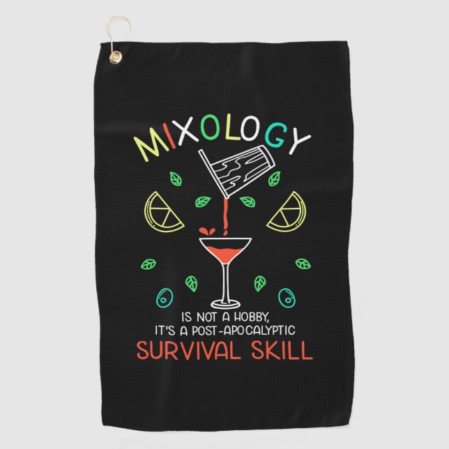 Serviette De Golf Cadeau de Noël | Barman Mixologue (Devant)