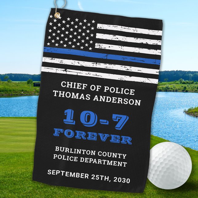 Serviette De Golf Cadeau de retraite de la police personnalisé Ligne (Créateur téléchargé)