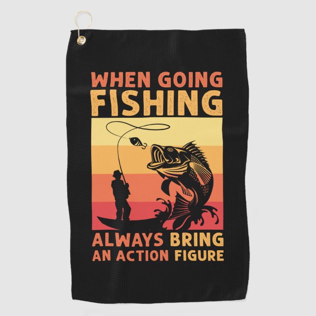 Serviette De Golf Cadeau Fisher en allant à la pêche (Devant)