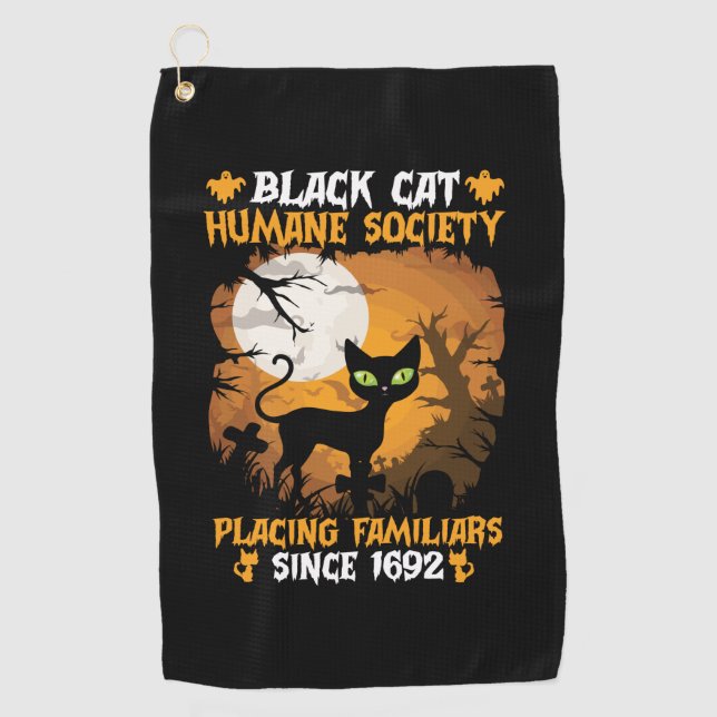 Serviette De Golf Cadeau Halloween | Société humaine Placer des fami (Devant)