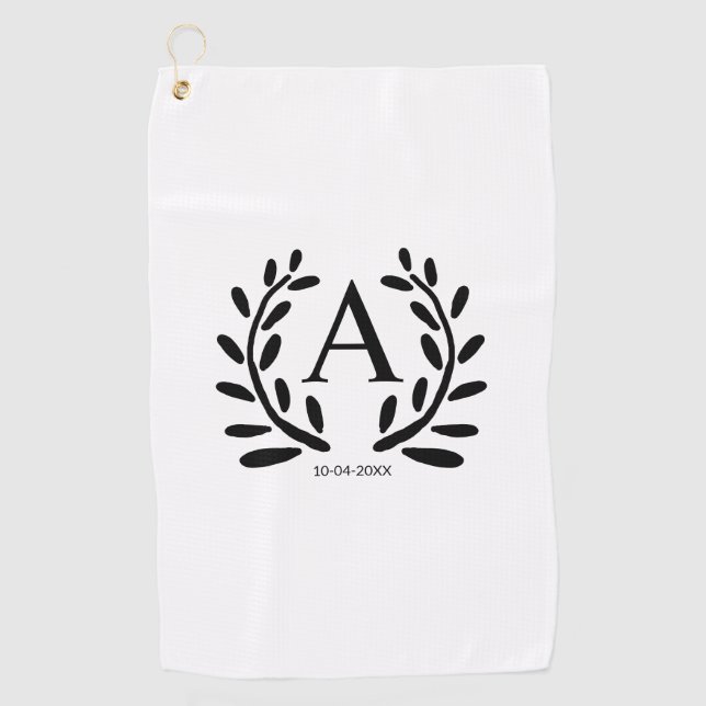 SERVIETTE DE GOLF CADEAUX DE GARÇON DE NOCE MONOGRAMMÉE ANNÉE DATE N (Devant)