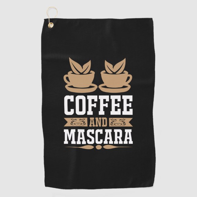 Serviette De Golf Café Art Café Et Mascara (Devant)