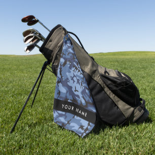 Serviette De Golf Camouflage bleu marine Votre nom Personnalisez