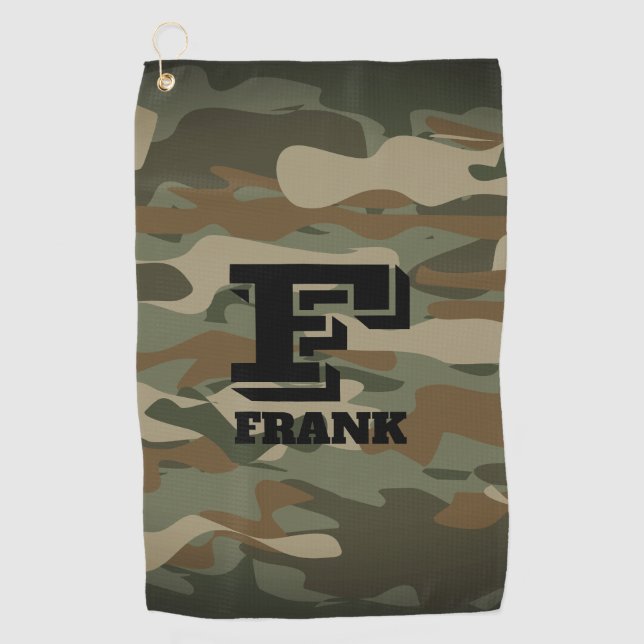 Serviette De Golf Camouflage de l'armée verte sur mesure (Devant)