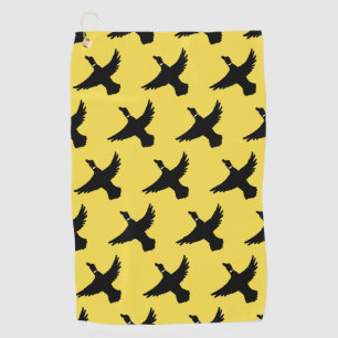 Serviette De Golf Canards volants noirs jaunes