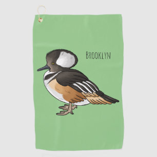 Serviette De Golf Caricature à capuchon d'oiseau marchand