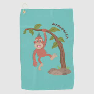 Serviette De Golf Caricature de bébé orangoutan joyeux