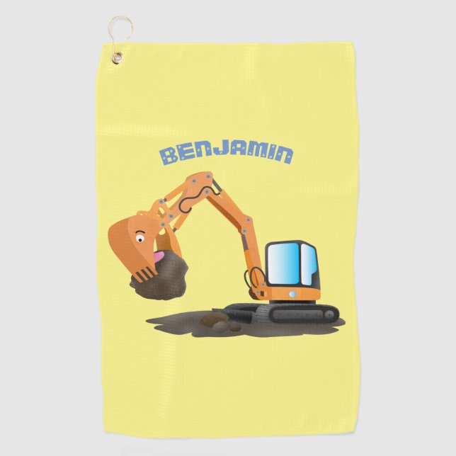 Serviette De Golf Caricature de la pelle orange (Devant)