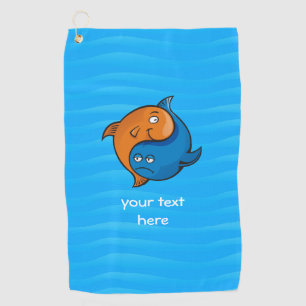 Serviette De Golf Caricature de poisson Yin Yang