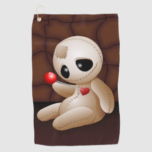 Serviette De Golf Caricature de poupée vaudou en amour