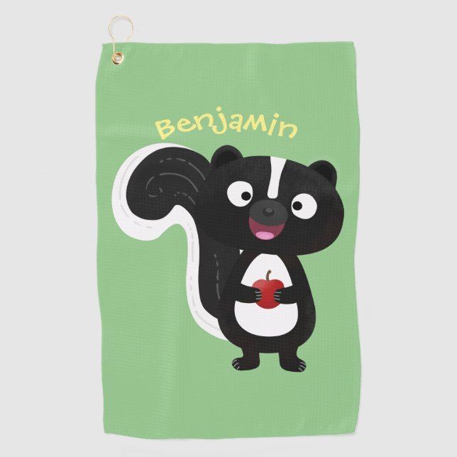 Serviette De Golf Caricature de skunk jote happy (Devant)