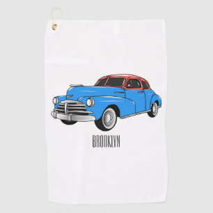 Serviette De Golf Caricature de voiture classique 1948