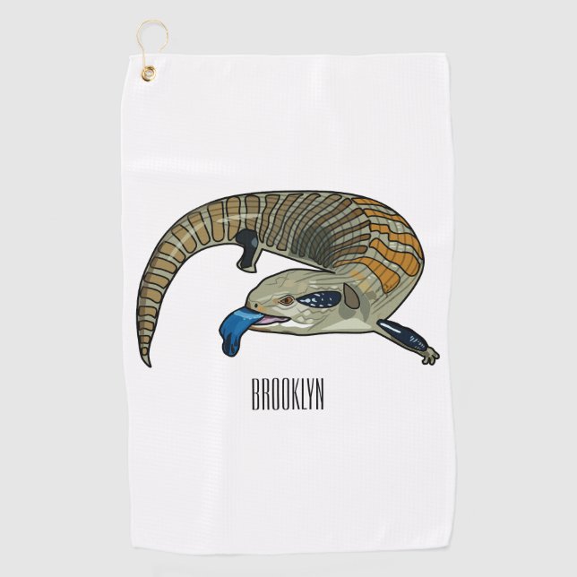 Serviette De Golf Caricature en bleu (Devant)