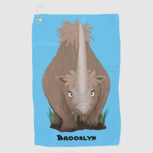 Serviette De Golf Caricature en élasmère de rhinocéros laineux