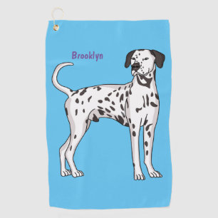 Serviette De Golf Caricature pour chien dalmate