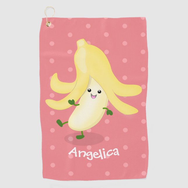 Serviette De Golf Caricature sur la banane de Cute kawaii (Devant)