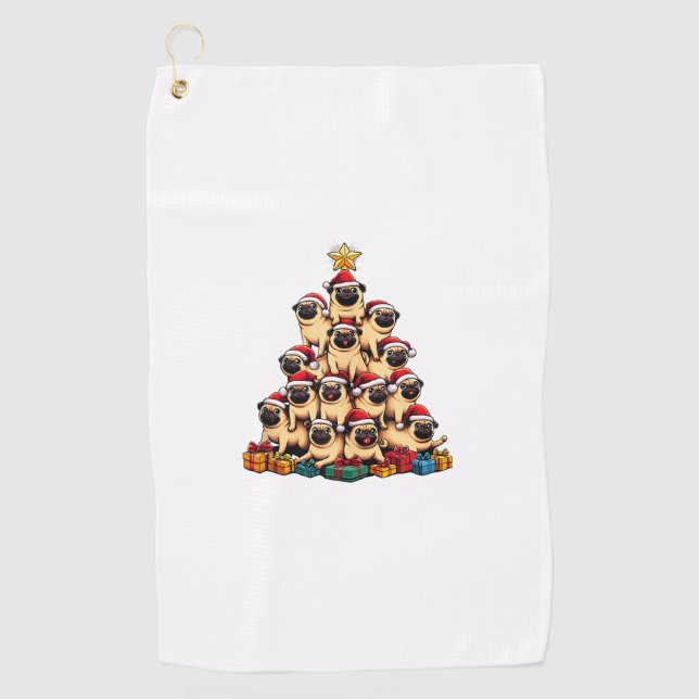 Serviette De Golf Carlins de Noël Carlin chien (Devant)
