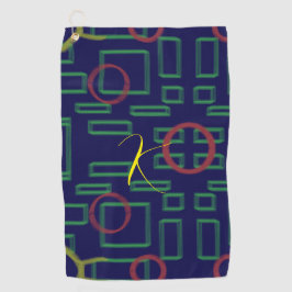 Serviette De Golf Carré bleu géométrique