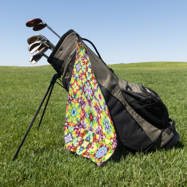 Serviette De Golf Carrelage méditerranéen, Carreaux d'encre d'alcool (Vert)
