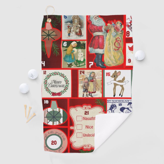 Serviette De Golf Carrés de l'illustration de Noël (En situation)
