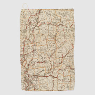 Serviette De Golf Carte automobile Massachusetts Géographie vintage