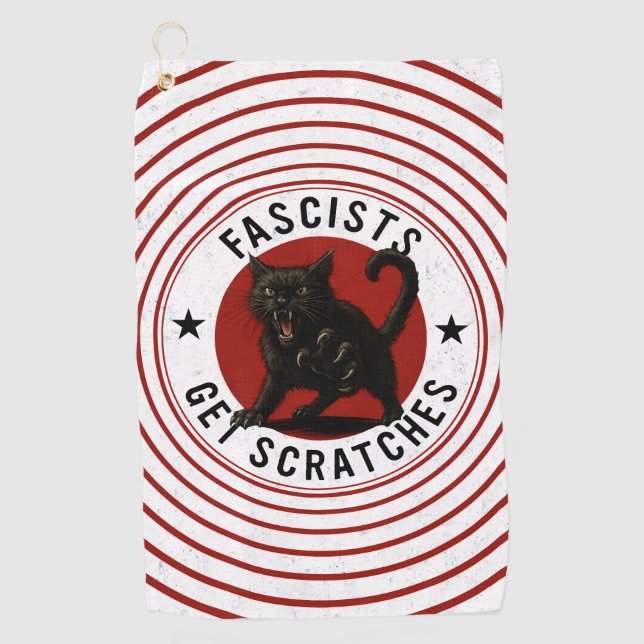 Serviette De Golf Cats Against Fascists (Devant)
