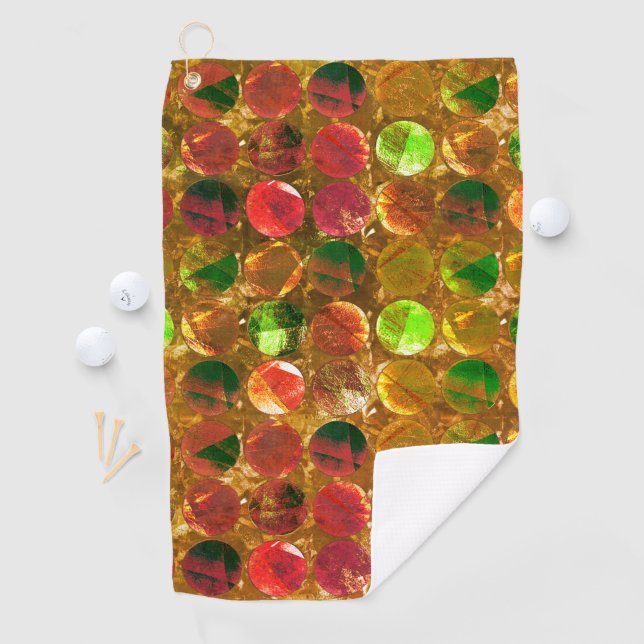 Serviette De Golf Cercle de texture sur orange rugueux (En situation)