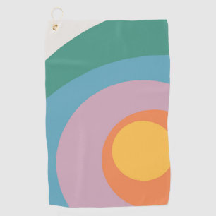 Serviette De Golf Cercles de style rétro multicolore