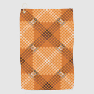 Serviette De Golf Cercles gris à brun sur orange, formant carré