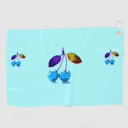 Serviette De Golf Cerises bleues vives