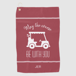 Serviette De Golf Chariot de golf rouge Que le parcours soit avec vo