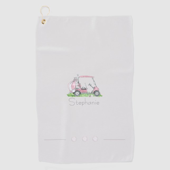 Serviette De Golf Charming Pink Golf Part Personnalisé (Devant)