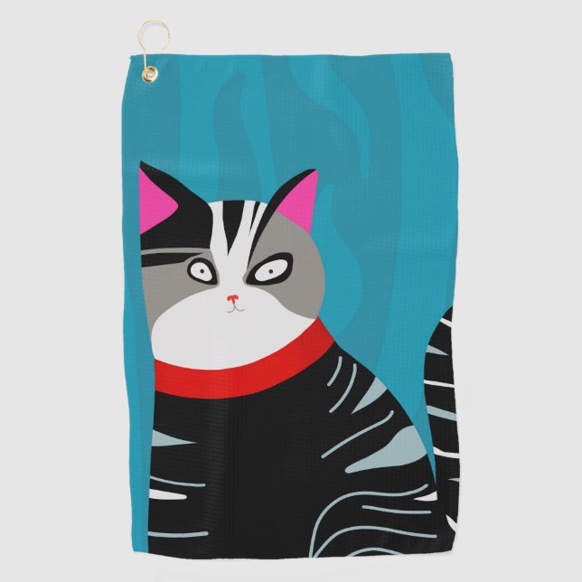 Serviette De Golf Chat Abstrait (Devant)