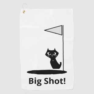 Serviette De Golf Chat chanceux avec Big Shot