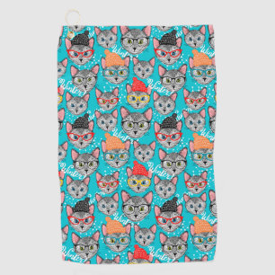 Serviette De Golf Chat dans le casquette