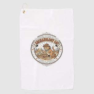 Serviette De Golf Chat d'archéologie Chat d'archéologie Art vectorie