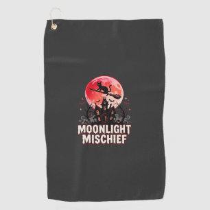 Serviette De Golf Chat d'Halloween Lumière de Lune Méfait