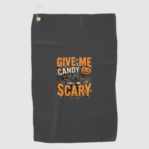 Serviette De Golf Chat effrayant Halloween donne-moi des bonbons