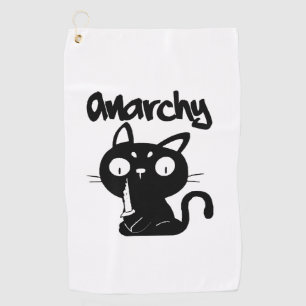 Serviette De Golf Chat Funny Anarchie Halloween Animaux Pour Femmes