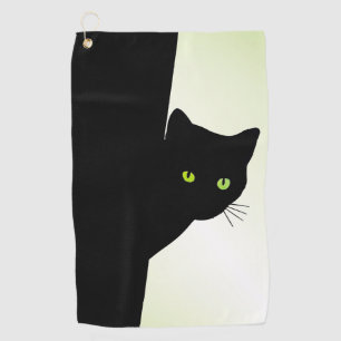 Serviette De Golf Chat noir à oreille verte