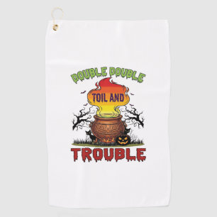 Serviette De Golf Chaudière Double Travail Problème Halloween Chat N
